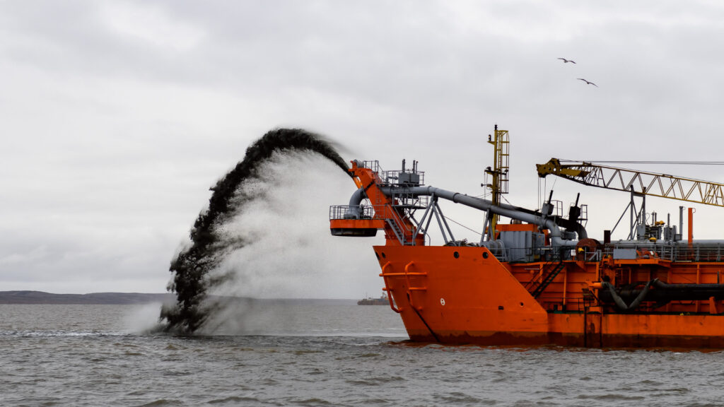 Dredging on water